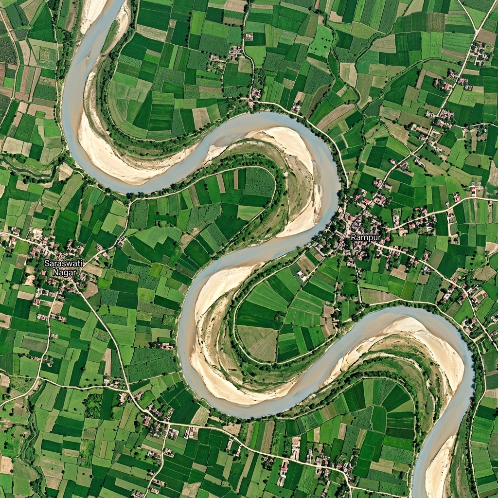 Chambal river satellite view